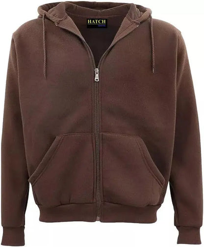 Adult Unisex Zip Plain Fleece Hoodie Hooded Jacket Mens Sweatshirt Jumper XS - 5XL - Hatch Sports