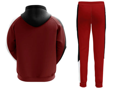 Hooded Plain Tracksuit Fleece Ribbed Cuff Sweatshirts Cotton Blend Joggers Oversize