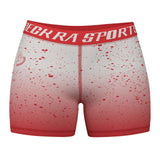 Women Bra | Shorts set Sportswear Antishock Running Gym, Yoga Tights Breathable red splatter design sports shorts.