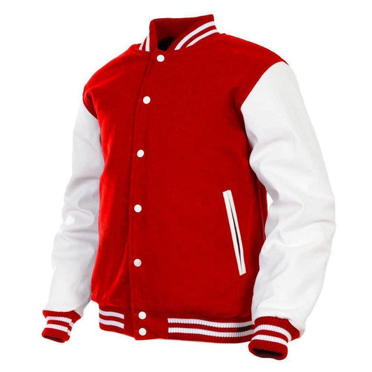 Hatch Sports Kids Varsity Jacket Genuine Leather Sleeve and Wool Blend Letterman Boys College/School Varsity Jackets