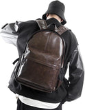Leather Laptop Backpack for Men Wowen School College