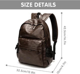 Leather Laptop Backpack for Men Wowen School College