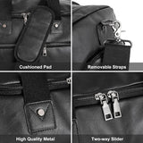 Leather Travel Bag with Shoe Pouch,Weekender Overnight Bag Waterproof Leather Large Carry On Bag