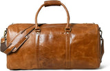 Duffle Bag For Men and Women, 21 Inch Vintage Buffalo Leather Travel Duffle Bag