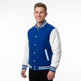 Men's Classic Letterman Varsity Jackets Blue White
