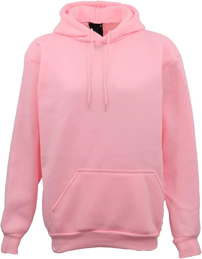 Adult Unisex Men's Basic Plain Hoodie Pullover Sweater Sweatshirt Jumper XS-8XL