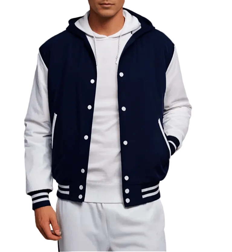 Hatch Sports Mens Varsity Baseball Hoodie Style Wool Body Hatch Sports