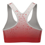 Women Bra | Shorts set Sportswear Antishock Running Gym, Yoga Tights Breathable in a stylish red and white design.