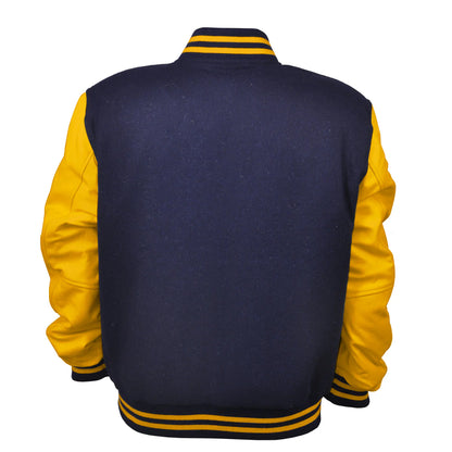 Hatch Sports Woman Jacket Wool+Leather Navy Blue/Gold