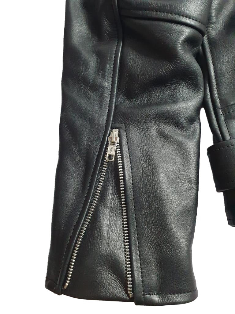 Classic Leather Motorcycle Jacket for Men – Premium Cowhide Leather Riding Jacket