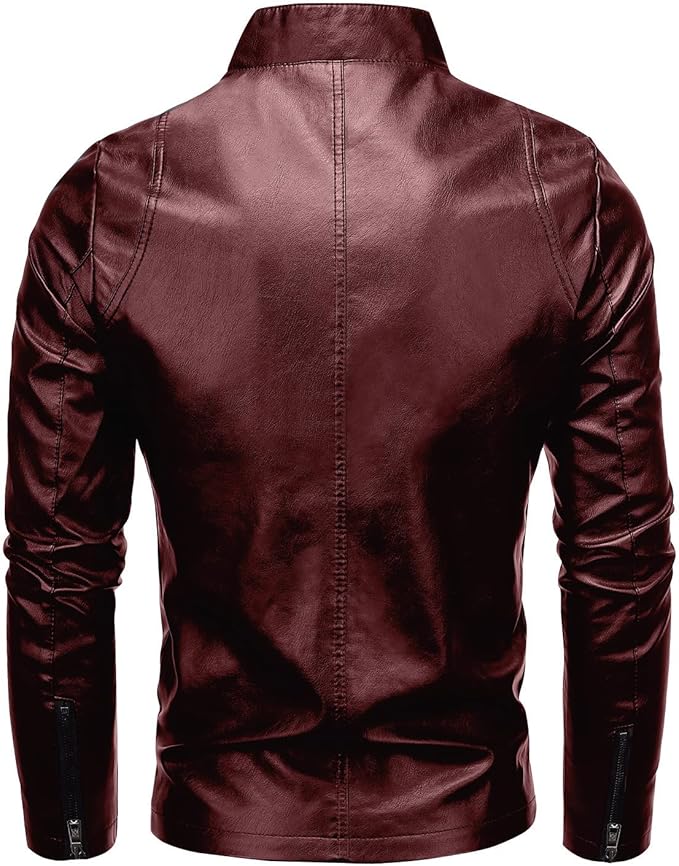 Men's Casual Faux Leather Jacket