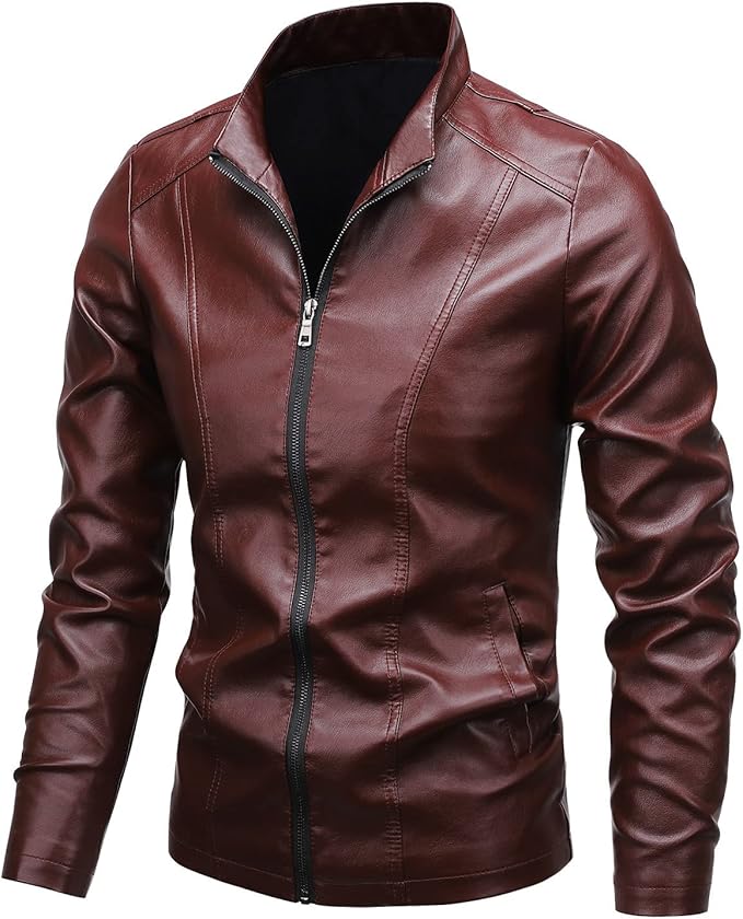Men's Casual Faux Leather Jacket