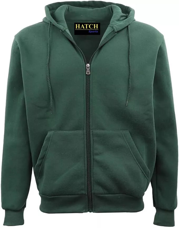 Adult Unisex Zip Plain Fleece Hoodie Hooded Jacket Mens Sweatshirt Jumper XS-5XL