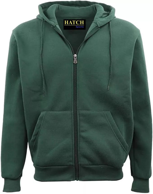 Adult Unisex Zip Plain Fleece Hoodie Hooded Jacket Mens Sweatshirt Jumper XS-5XL