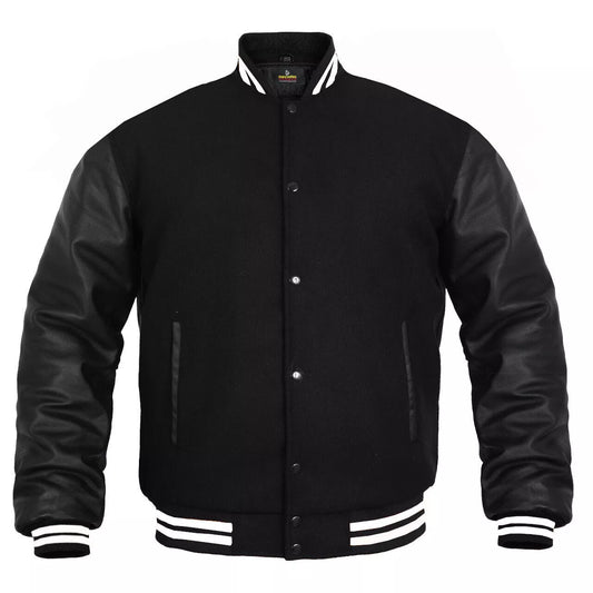 Hatch sports Men’s Varsity Baseball Jacket Wool Body Genuine Cowhide Leather Arms Varsity