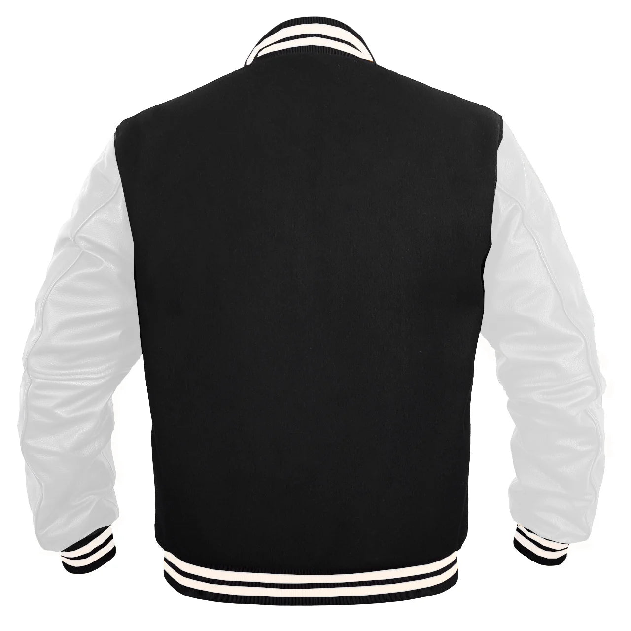Hatch Sports Kids Varsity Jacket Genuine Leather Sleeve and Wool Blend Letterman Boys College/School Varsity Jackets Black/White