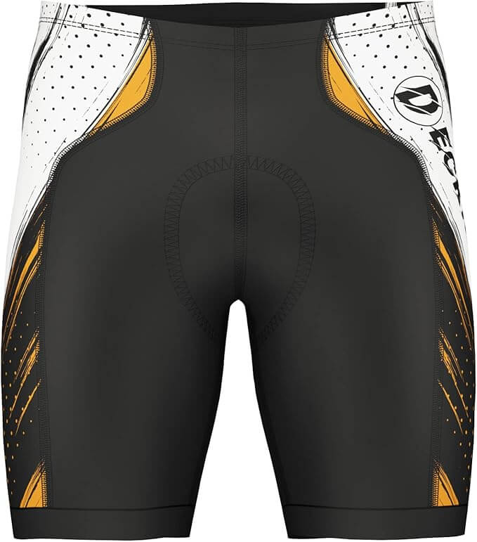 Men's 3D gel padded cycling shorts with a lightweight, breathable design for comfort during long rides.