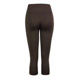 Back view of ladies compression thermal high waist shorts for gym and yoga, showcasing a sleek and stylish design.