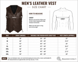 Men's Caramel Brown Cowhide Leather Biker Vest – Genuine Motorcycle Leather Waistcoat