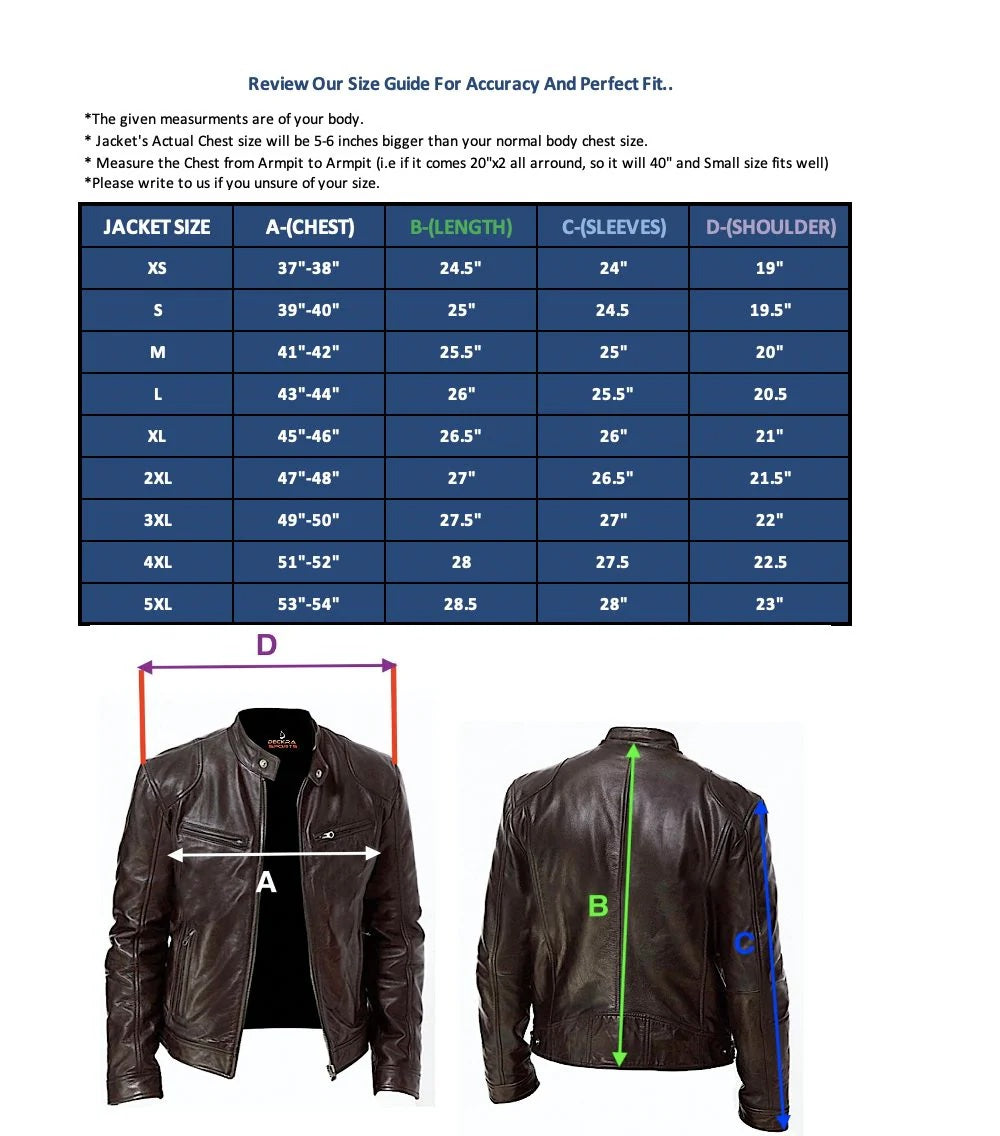 Classic Leather Motorcycle Jacket for Men – Premium Cowhide Leather Riding Jacket