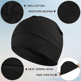 Skull Cap for Men & Women, 2 Pack Lightweight Running Cap Cotton Bike Hat Helmet Liner Thin Knit Hat