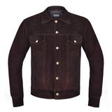 Premium Suede Leather Jacket Men Vintage Cowskin Leather Multi Pockets Casual Trucker Collared Coat Winter