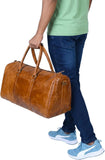 Duffle Bag For Men and Women, 21 Inch Vintage Buffalo Leather Travel Duffle Bag