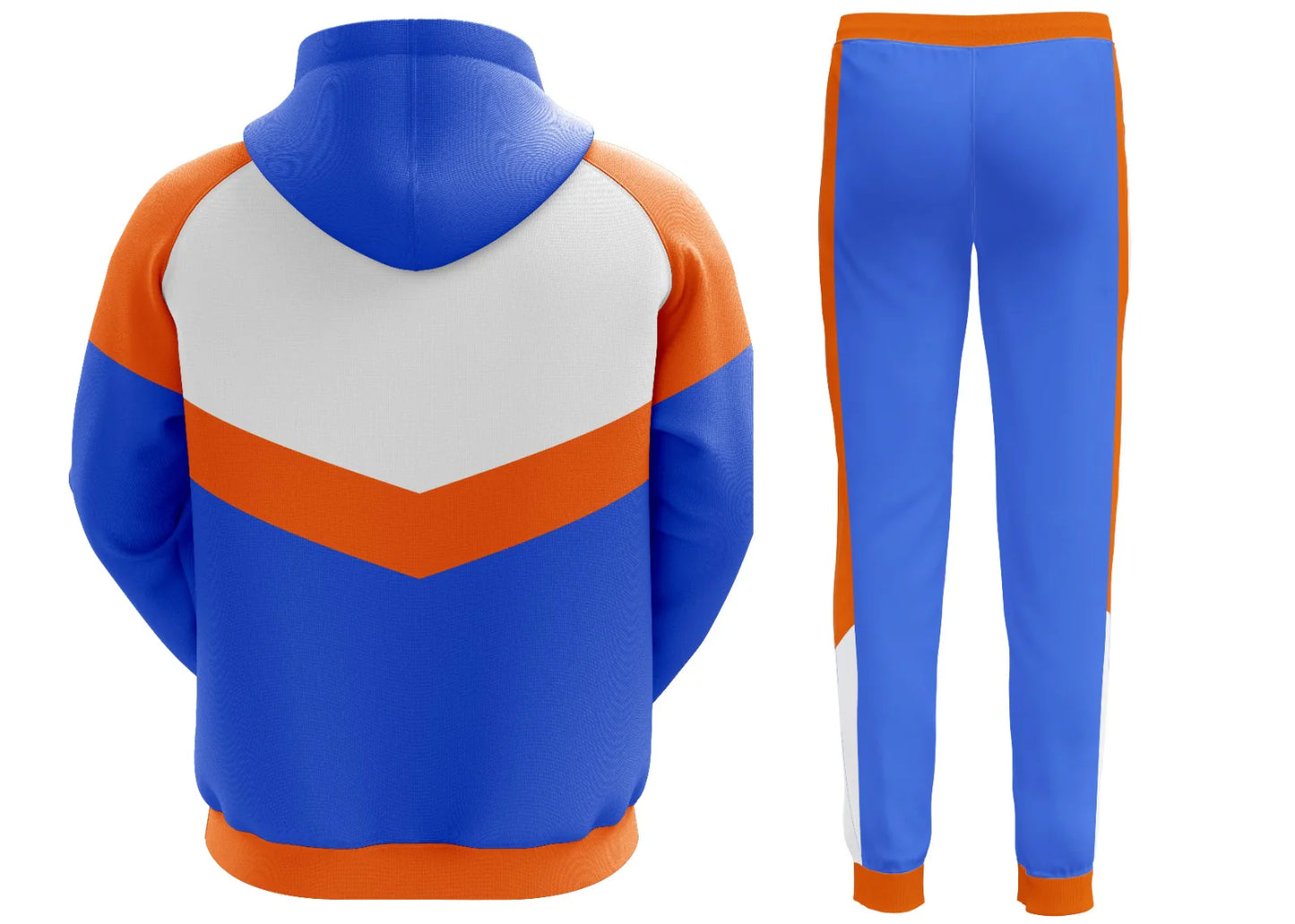 Hooded Plain Tracksuit Fleece Ribbed Cuff Sweatshirts Cotton Blend Joggers Oversize Blue+Multi S~5XL