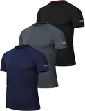 Men's Sports T Shirt 3 Pack Gym Activewear Tshirt Quick Dry Running Training Shirt
