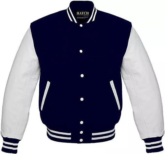 varsity jacket blue white