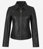 Women's Black Cowhide Leather Jacket – Premium Genuine Leather Coat
