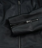 Women's Genuine Cowhide Leather Jacket – Black Harrington Style Zip-Up Leather Coat