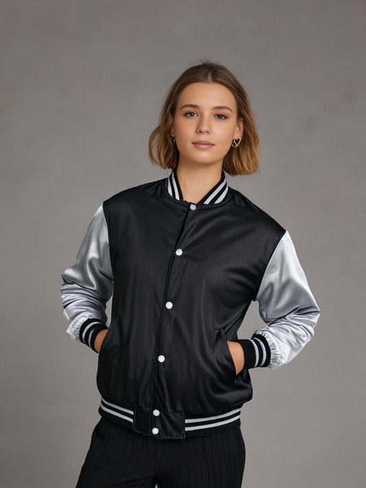 Hatch Sports Women Satin Jacket Black/White Hatch Sports