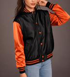 Hatch Sports Women Satin Jacket Black/Orange Hatch Sports