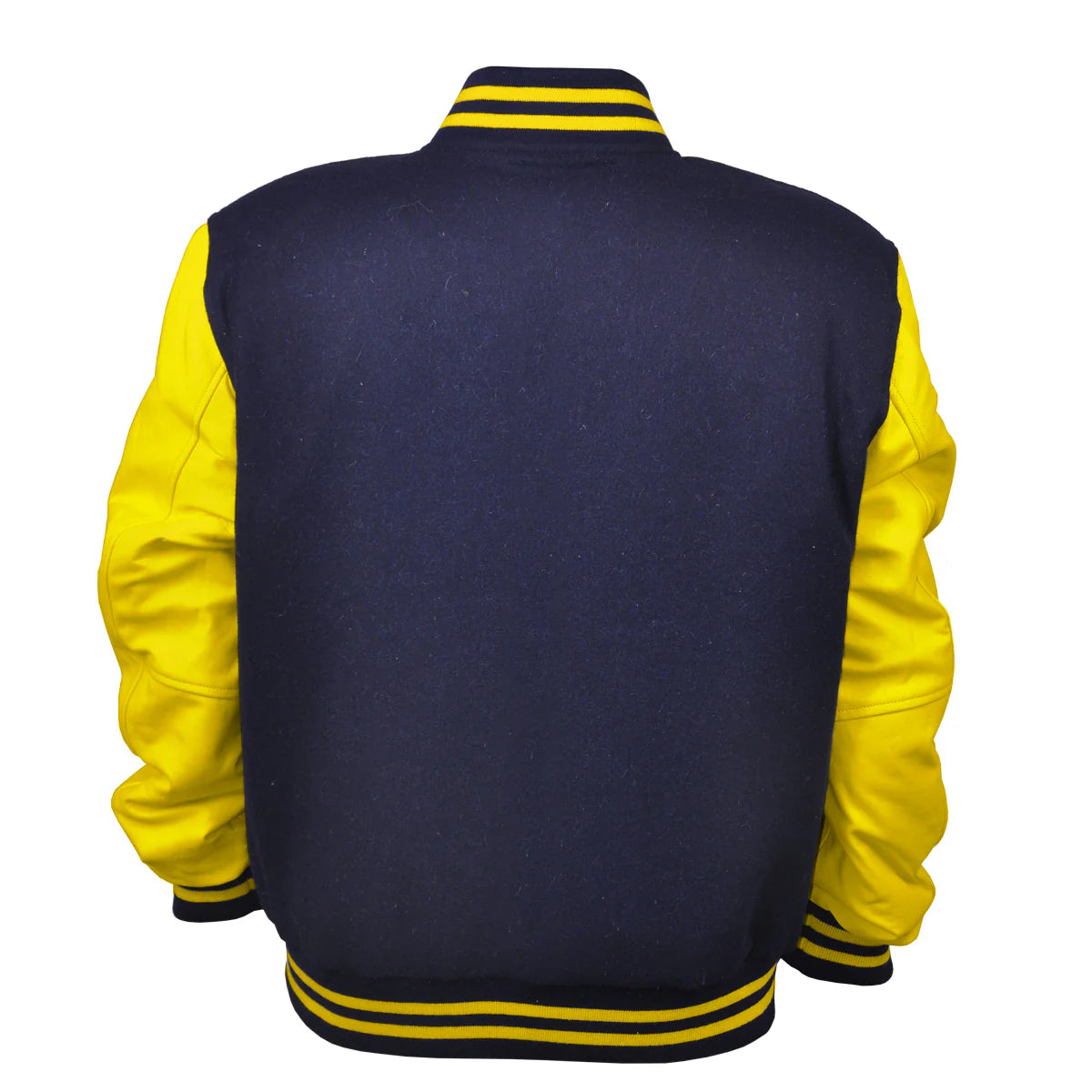 Hatch Sports Woman Jacket Wool+Leather Navy Blue/Yellow
