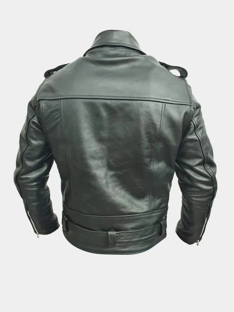Classic Leather Motorcycle Jacket for Men – Premium Cowhide Leather Riding Jacket
